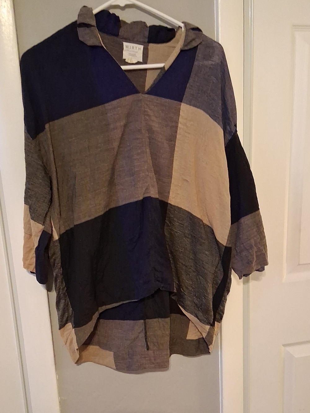 Mirth Patchwork Colorblock Cotton Tunic Top S/M